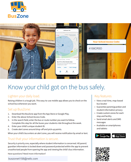 BusZone app information and instruction page
